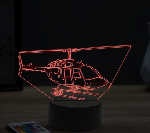 Beling 3D lampa,Bell-helicopter, 16 farebná ULA21