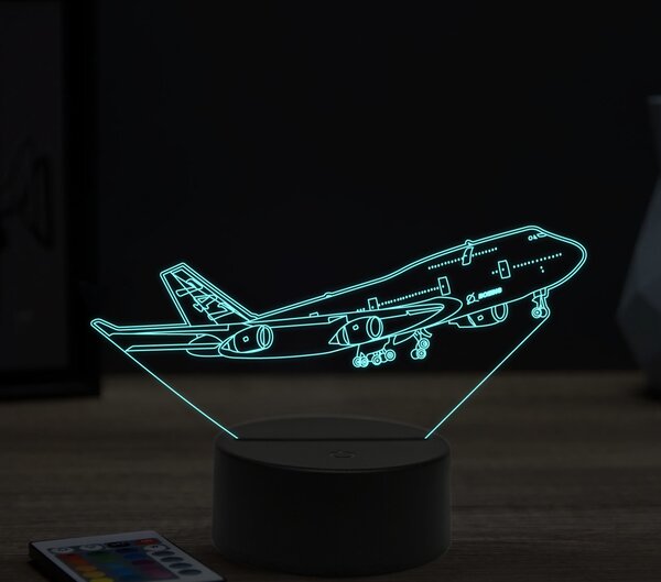 Beling 3D lampa,boeing 747, 16 farebná ULA24