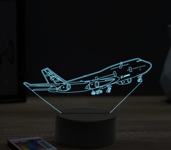 Beling 3D lampa,boeing 747, 16 farebná ULA24