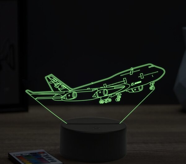 Beling 3D lampa,boeing 747, 16 farebná ULA24