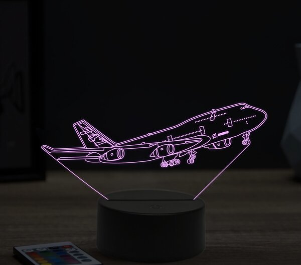 Beling 3D lampa,boeing 747, 16 farebná ULA24