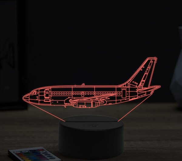 Beling 3D lampa,boeing 737-130, 16 farebná ULA23