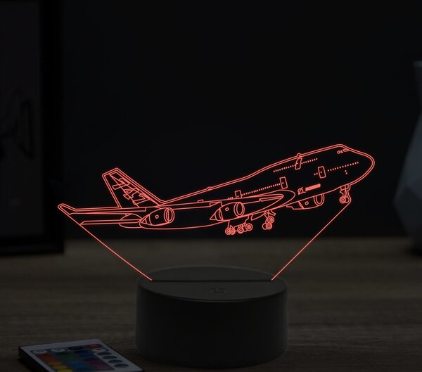 Beling 3D lampa,boeing 747, 16 farebná ULA24