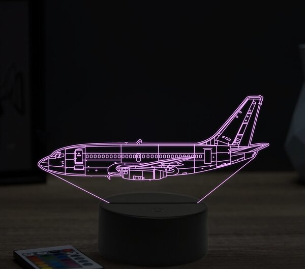 Beling 3D lampa,boeing 737-130, 16 farebná ULA23