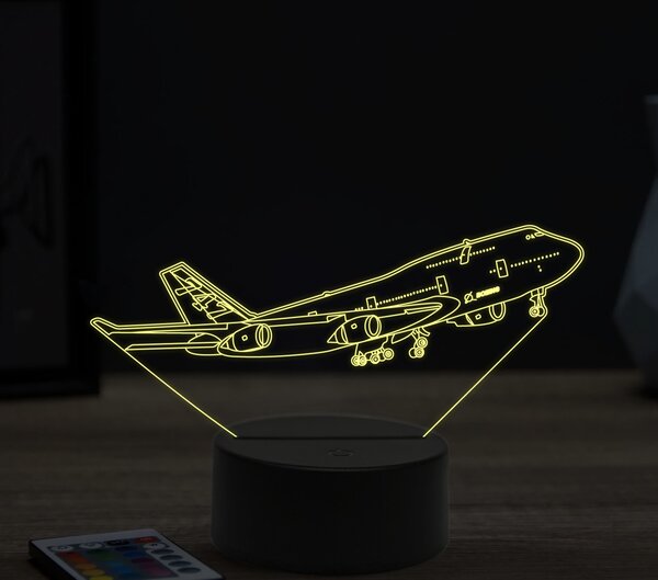 Beling 3D lampa,boeing 747, 16 farebná ULA24