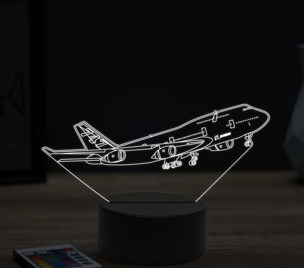 Beling 3D lampa,boeing 747, 16 farebná ULA24
