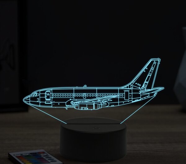 Beling 3D lampa,boeing 737-130, 16 farebná ULA23