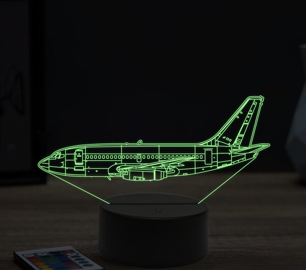 Beling 3D lampa,boeing 737-130, 16 farebná ULA23