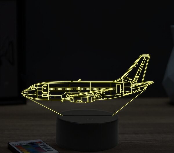 Beling 3D lampa,boeing 737-130, 16 farebná ULA23