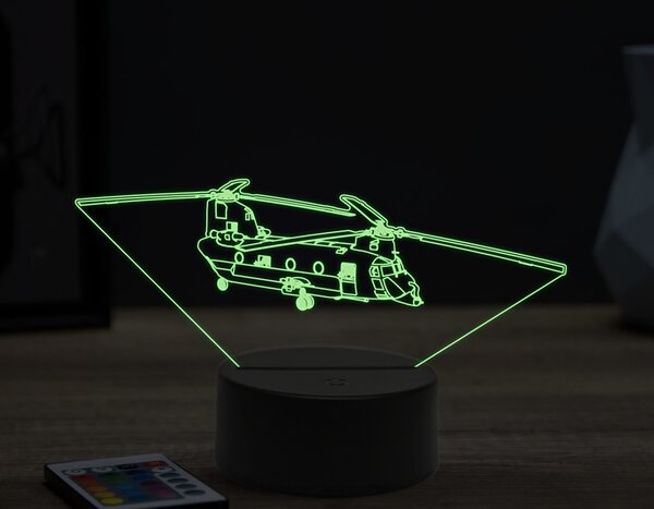 Beling 3D lampa,Boeing CH-47 Chinook, 16 farebná ULA29