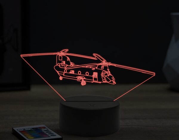 Beling 3D lampa,Boeing CH-47 Chinook, 16 farebná ULA29