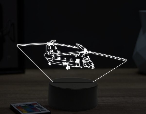 Beling 3D lampa,Boeing CH-47 Chinook, 16 farebná ULA29