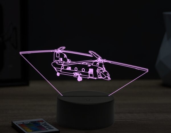 Beling 3D lampa,Boeing CH-47 Chinook, 16 farebná ULA29