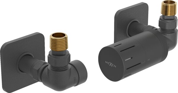 Mexen G05, axiálna termostatická súprava pre vykurovacie teleso s krytkou, antracitová, W903-958-909-66