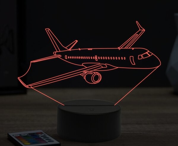 Beling 3D lampa,Embraer 1901, 16 farebná ULA37