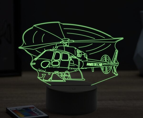 Beling 3D lampa,Helicopter armee,16 farebná ULA47