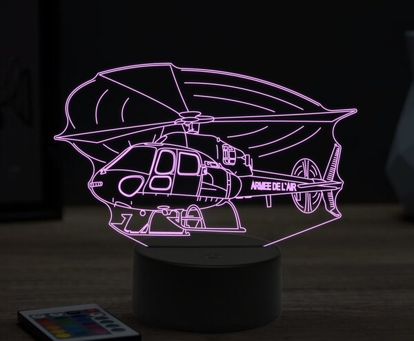 Beling 3D lampa,Helicopter armee,16 farebná ULA47