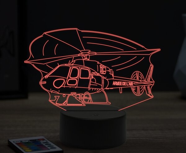 Beling 3D lampa,Helicopter armee,16 farebná ULA47