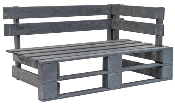 Rohová záhradná lavička z paliet, drevo, sivá