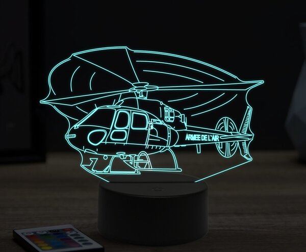 Beling 3D lampa,Helicopter armee,16 farebná ULA47