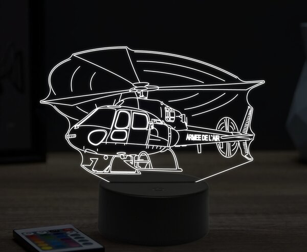 Beling 3D lampa,Helicopter armee,16 farebná ULA47