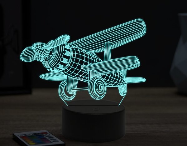 Beling 3D lampa,kids plane,16 farebná ULA51