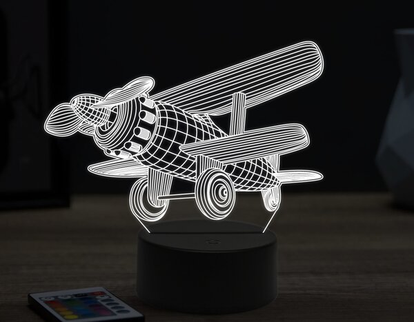Beling 3D lampa,kids plane,16 farebná ULA51