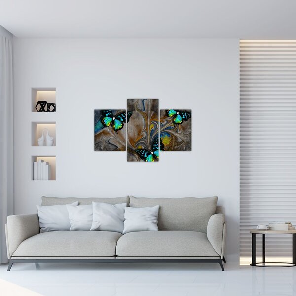 Obraz - Žiariví motýle na obraze (90x60 cm)