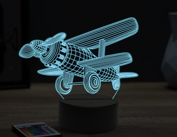 Beling 3D lampa,kids plane,16 farebná ULA51