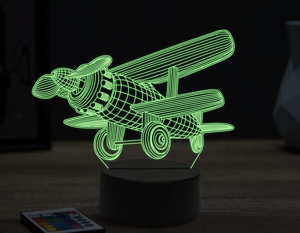 Beling 3D lampa,kids plane,16 farebná ULA51