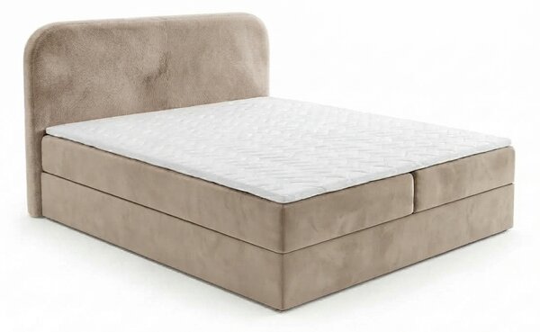 Čalúnená posteľ boxspring FORENA 140x200 cm béžová Matrac: Bonell pružinová matrac