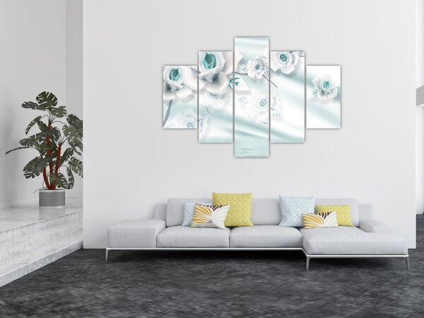 Obraz - Tyrkysové kvety ruží (150x105 cm)