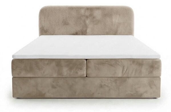 Čalúnená posteľ boxspring FORENA 140x200 cm béžová Matrac: Bonell pružinová matrac