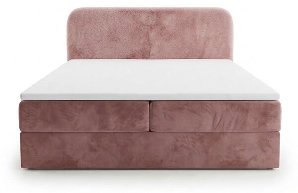 Čalúnená posteľ boxspring FORENA 140x200 cm staroružová Matrac: Bonell pružinová matrac