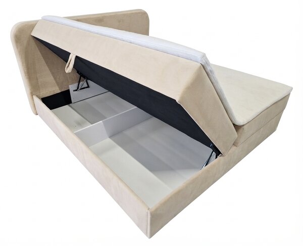 Čalúnená posteľ boxspring FORENA 140x200 cm tmavozelená Matrac: Bonell pružinová matrac