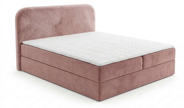 Čalúnená posteľ boxspring FORENA 140x200 cm staroružová Matrac: Bonell pružinová matrac