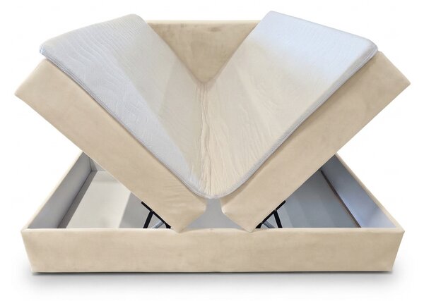 Čalúnená posteľ boxspring FORENA 140x200 cm tmavozelená Matrac: Bonell pružinová matrac