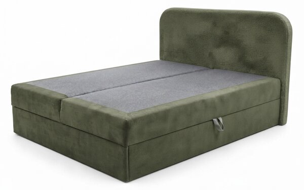 Čalúnená posteľ boxspring FORENA 140x200 cm tmavozelená Matrac: Bonell pružinová matrac