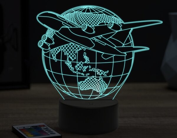 Beling 3D lampa,Planet airplane,16 farebná ULA64