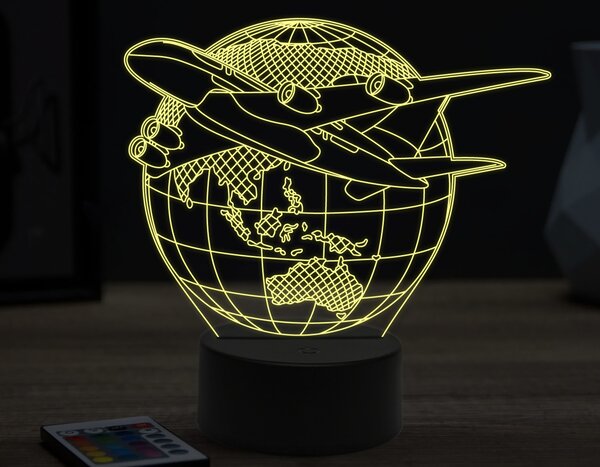 Beling 3D lampa,Planet airplane,16 farebná ULA64