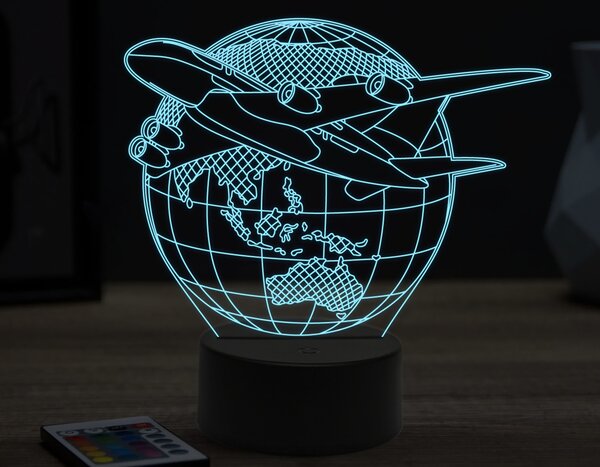 Beling 3D lampa,Planet airplane,16 farebná ULA64