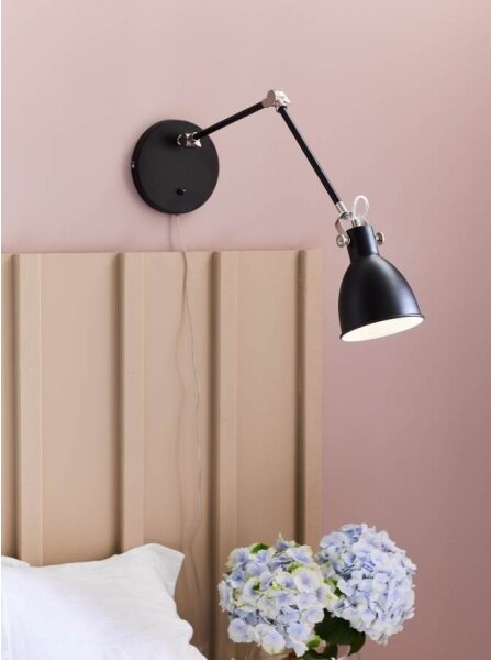 Markslöjd 108250 - Nástenná lampička HOUSE 1xE14/40W/230V čierna