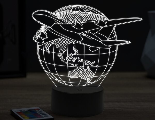 Beling 3D lampa,Planet airplane,16 farebná ULA64