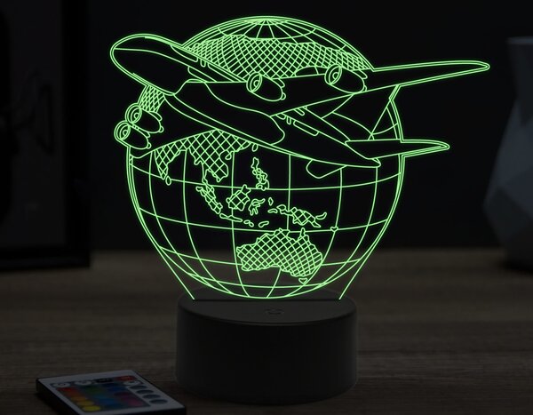 Beling 3D lampa,Planet airplane,16 farebná ULA64