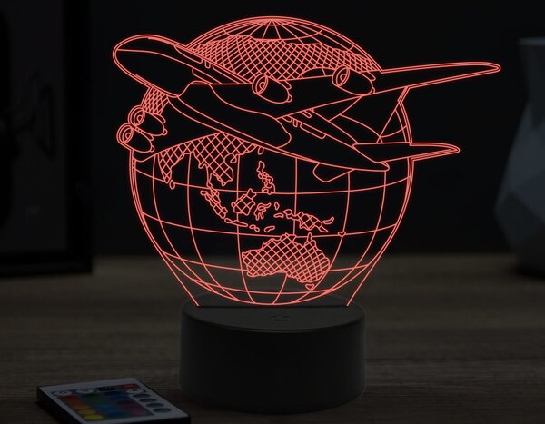 Beling 3D lampa,Planet airplane,16 farebná ULA64