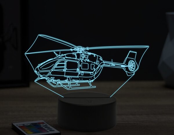 Beling 3D lampa,rescue helicopter,16 farebná ULA67