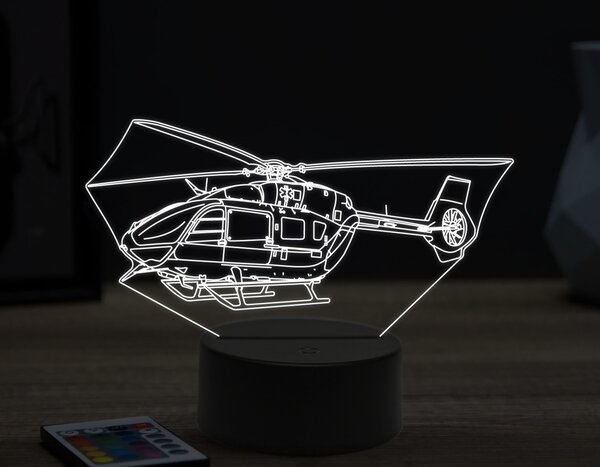 Beling 3D lampa,rescue helicopter,16 farebná ULA67