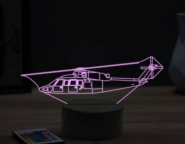 Beling 3D lampa,Sikorsky S-76,16 farebná ULA68
