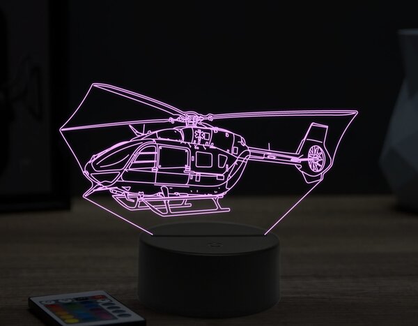 Beling 3D lampa,rescue helicopter,16 farebná ULA67