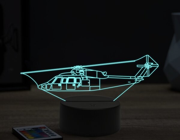 Beling 3D lampa,Sikorsky S-76,16 farebná ULA68
